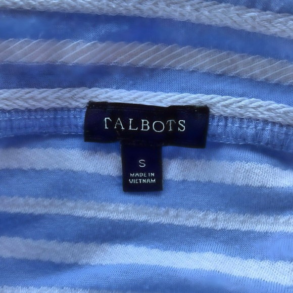 Talbots Light Blue and White Striped Blouse - Picture 2 of 4